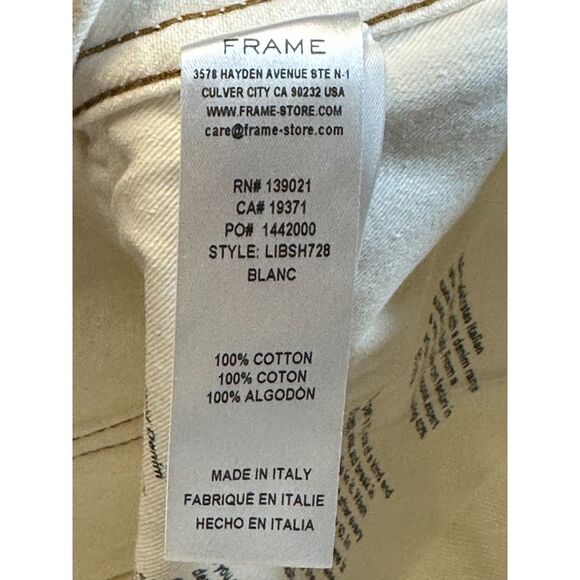 Frame Women's Le Italien LIBSH728 Size 30 Blanc Bermuda Short NWT - Picture 7 of 12